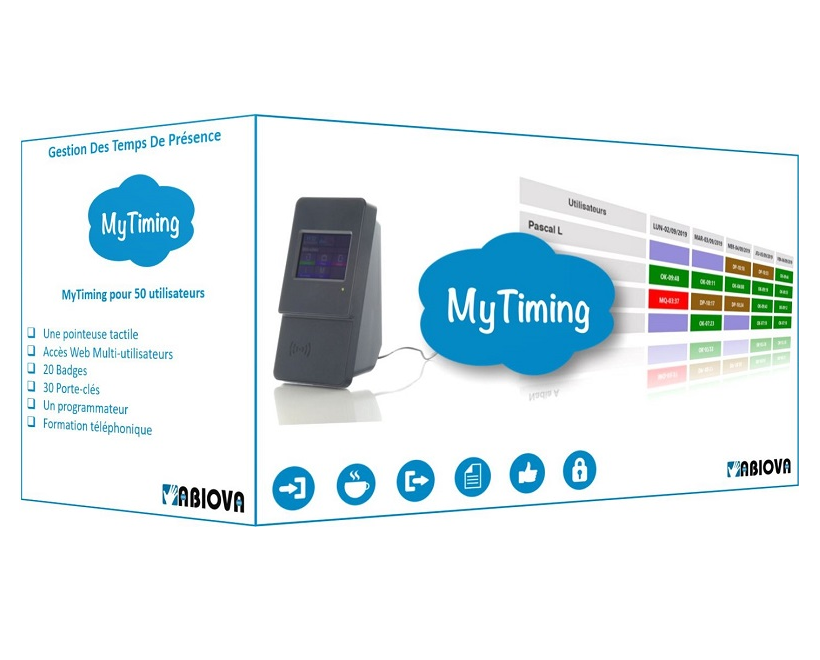 MyTiming, pointeuse et badgeuse biométrique avec un logiciel de gestion de  temps de travail cloud